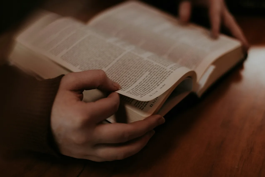 image of someone reading a bible