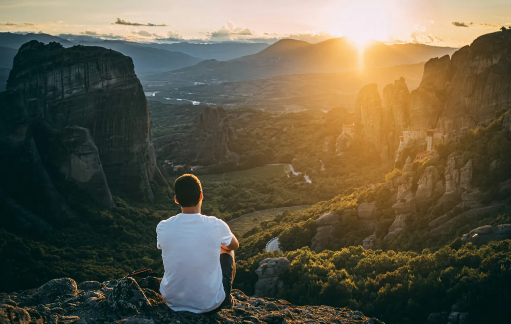 image of a sunset in the mountains