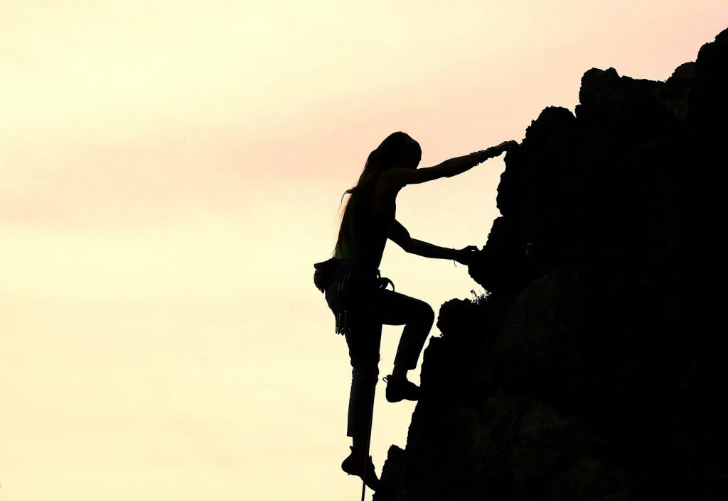 image of a mountain climber